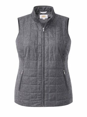 Talbots Women Petites Gray Wool Zip Front Vest Size 24W NWT Zip Pockets